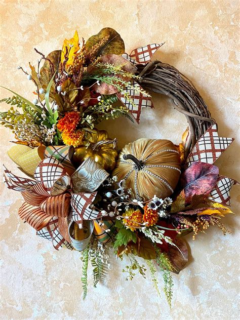 pumpkin wreaths for front door|pumpkin wreaths for women.